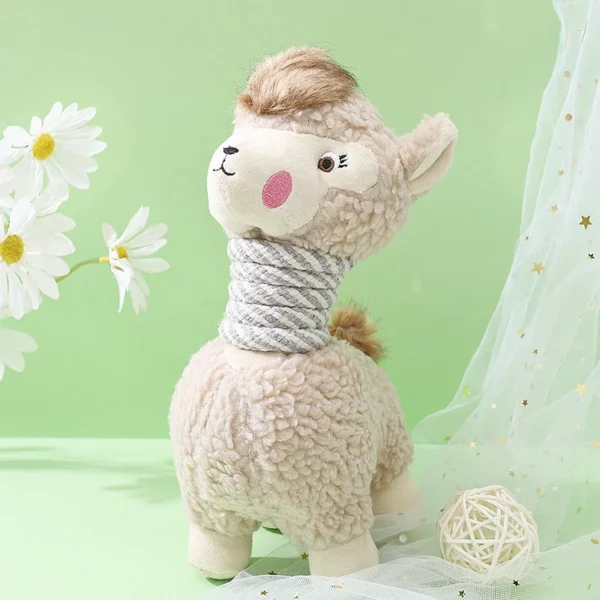06974228640a36ebd9410d773e5c72cf.webp 26cm Alpaca Dog Toy – Squeaky Sound Plush Toy