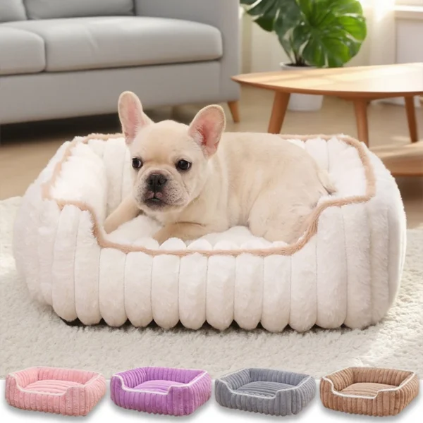 Large Dog Bed Cat Bed Plush Soft Comfortable Pet Bed Square Warm Cat Sofa Non-slip Bottom Dog Sofa
