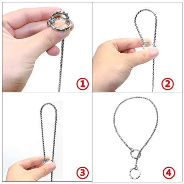 Pet P Snake Chain Collar Dog Choke Collar Stainless Steel Slip Chain for Dogs Adjustable Dog Training Choke Collar For Bulldog