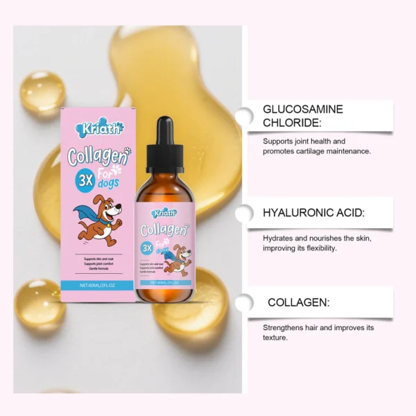 sg-11134201-81zud-mn06ci26taf78f.webp Dog Nutritional Drops with Collagen and Hyaluronic Acid Gentle Skin Coat Care Supplements Match Daily Dog Main Food Nutrition