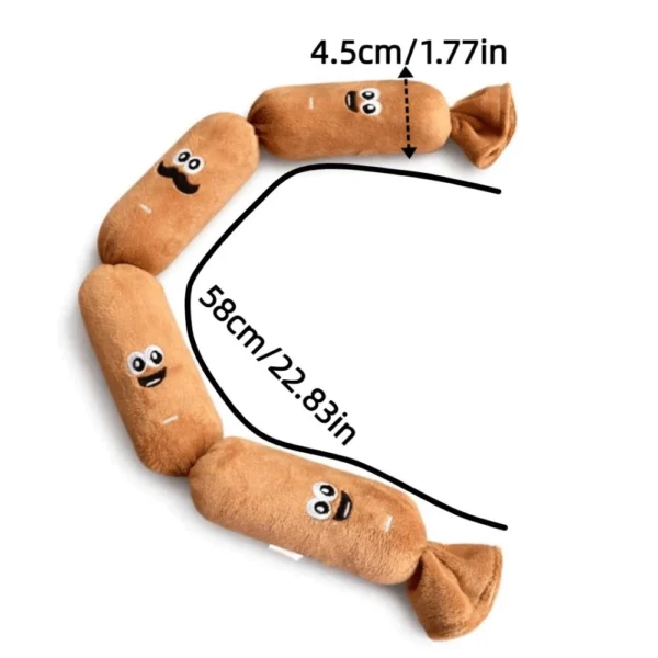 MIQUEL Squeaky Dog Toy Plush Sausage Toy