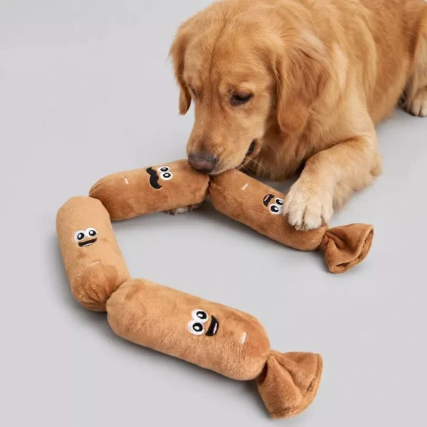 MIQUEL Squeaky Dog Toy Plush Sausage Toy