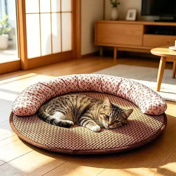 sg-11134201-820m9-mnfhv91cu77pe0.webp Dog Summer Sleeping Mat Cat Mat Pillow Nest Integrated Scratch-Resistant Anti-Slip Cooling Mat