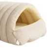 Warm Enclosed Cat Bed Corduroy Plush Cats Tent Calming Pet Nest Cave for Cats Dogs