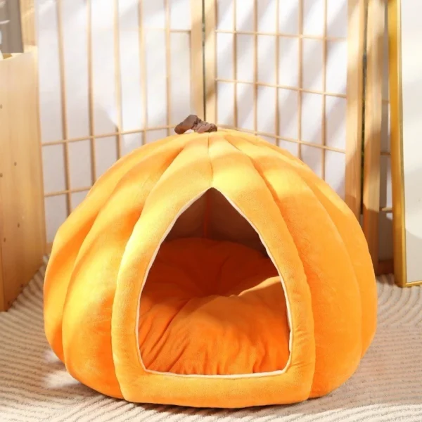 Pumpkin Cat Nest Closed Cat Nest Anti Dirty Sleep Mat Pet Nest Removable Warm Cute Perkara Kucing