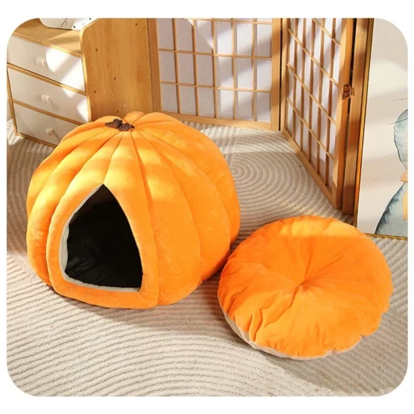 Pumpkin Cat Nest Closed Cat Nest Anti Dirty Sleep Mat Pet Nest Removable Warm Cute Perkara Kucing