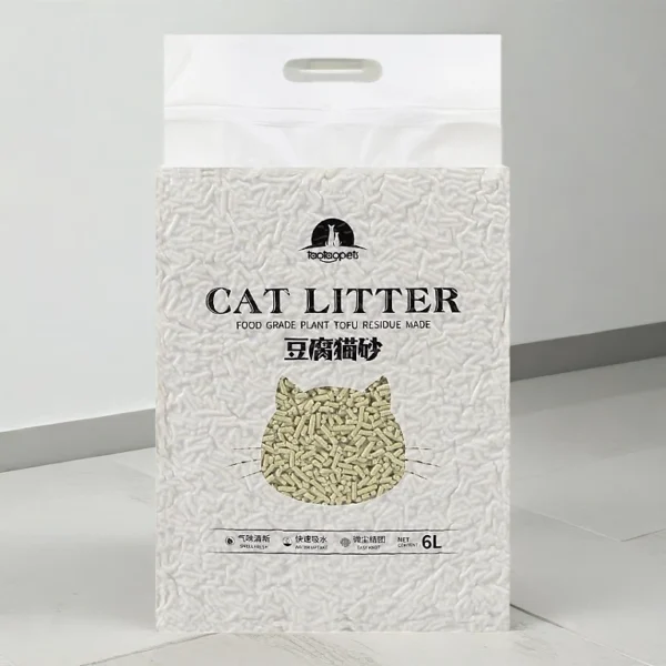 Fast Clumping Tofu Cat Litter – Low Dust, Odor Control Cat Sand (6L)